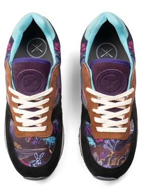 inkkas Mojave Joggers, Desert Print Sneakers with Brown Suede Accents